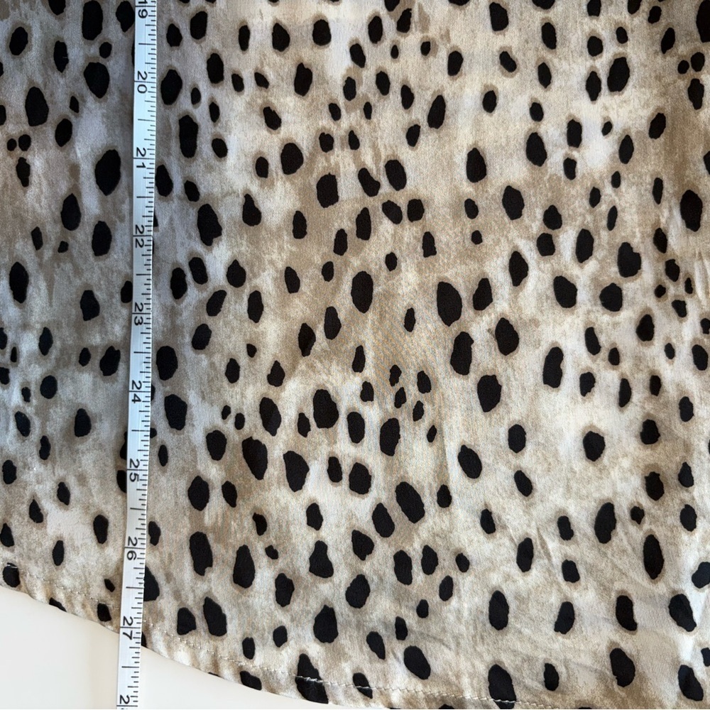Laura Plus Animal Print Satin Button Up Blouse 1X - Picture 14 of 15